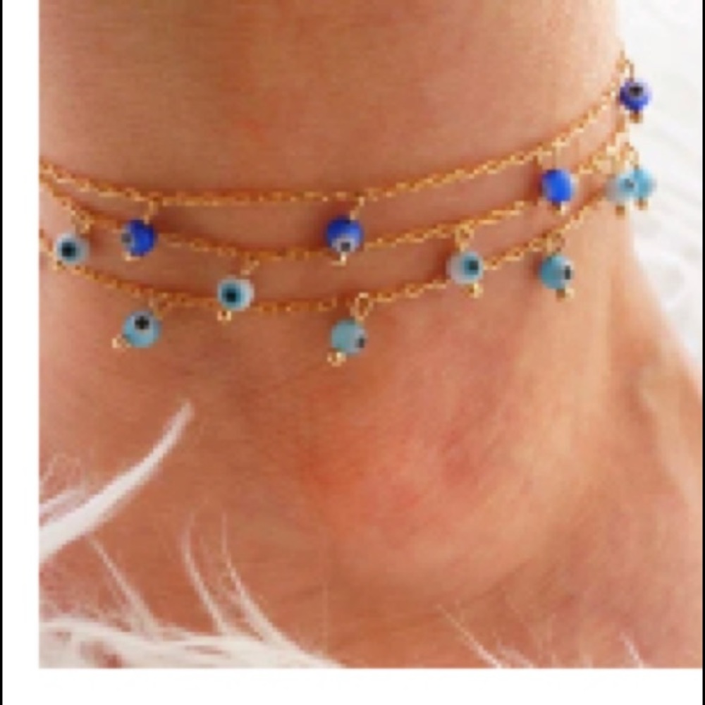 💙 Anklet gold filled - evil eye 💙